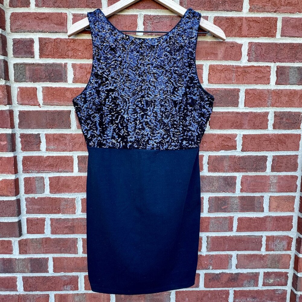 Forever 21 Mini Cocktail Dress Black Sequins Partycore Holiday Large